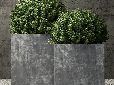 Restoration hardware estate zinc square planters 3D model