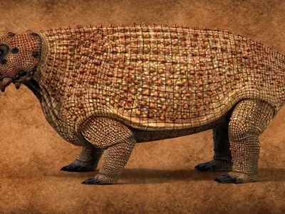 Scutosaurus karpinskii Low-poly 3D model