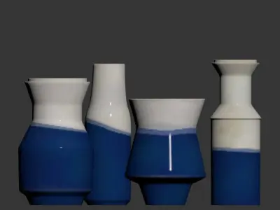 Dipped blue vases 3D model