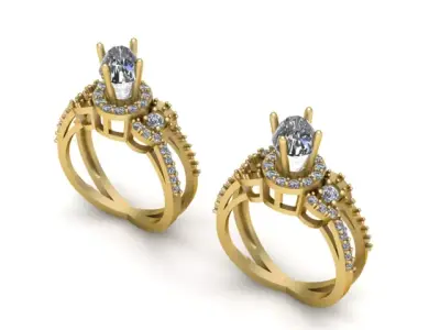 Regal Marquise Diamond Ring 3D Printable Model 3D print model