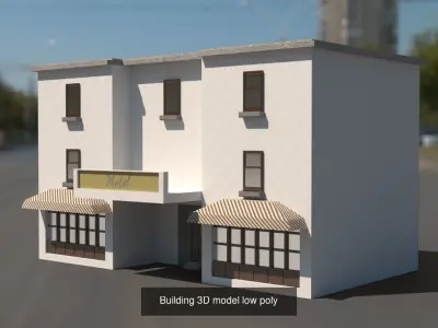 Palace building with solar panels 3D Model Collection