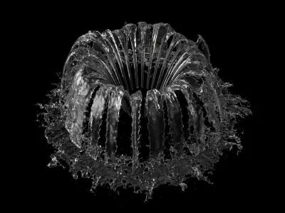 High quality fountain 10 second animation 3D model