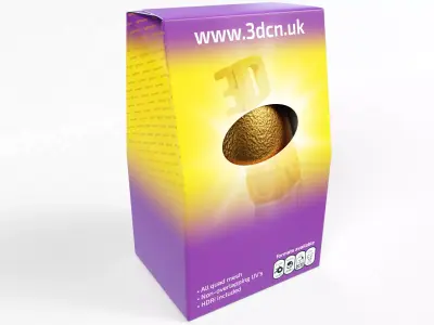 130g Milk Chocolate egg in a carton  3D model