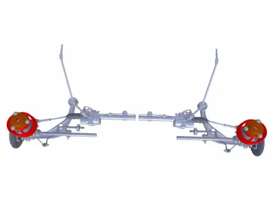 Steering and Suspension Low-poly 3D model