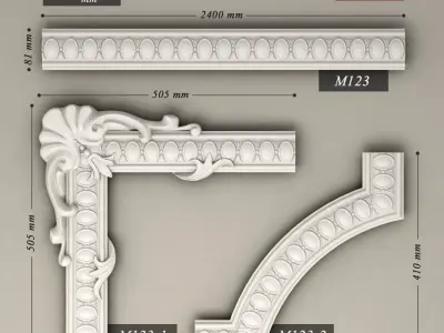 Molding with corner elements Harmony M123 3D model