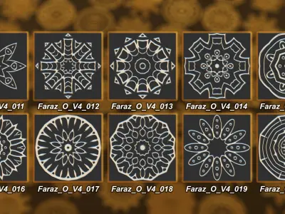 150 Ornament Brush Alpha  3D Model Vol 2  3D model