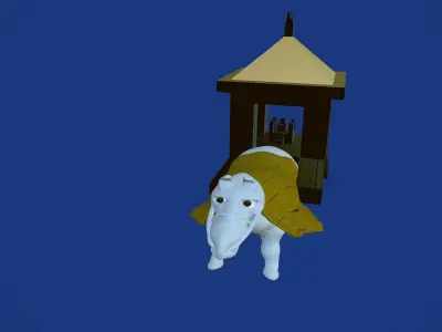 Low-Poly Chariot For Game Engine Low-poly 3D model