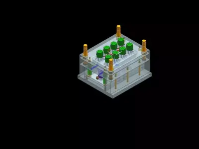 plastic power outlet base mold set Low-poly 3D model