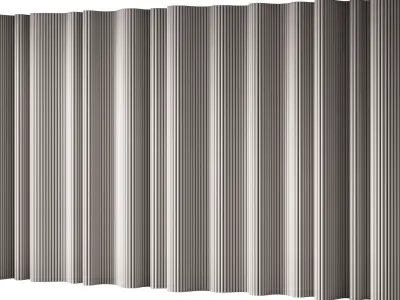 434 wall composition 15 wave fluted wood Reeded Panels 02 3D model