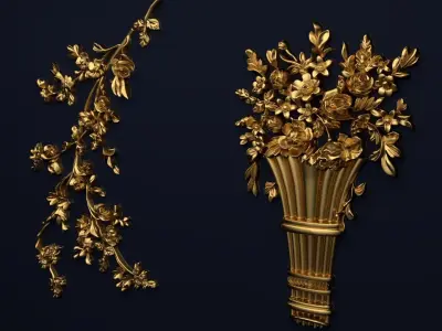 Classic decor ornament v-3D model 24 3D model