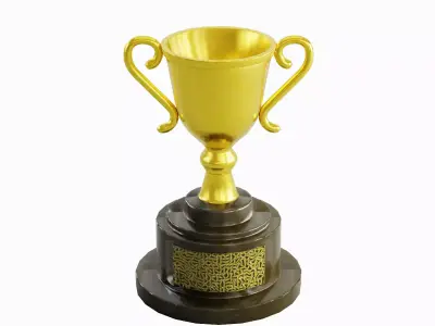 Trophy Gold Award 04 Low-poly 3D model