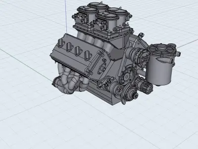 Pro Mod Kaase BBF V8 Mountain Motor Drag Racing 3D print model