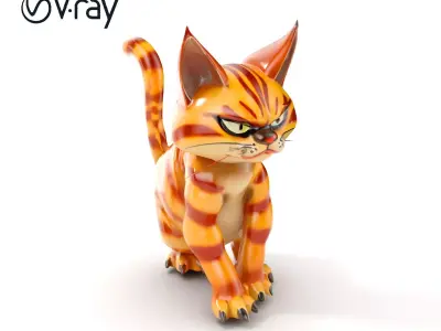 Realistic Cartoon Cat Model Pack Low-poly 3D model