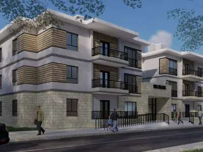 Modern Apartment Building 3D model purchase