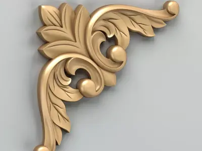 Carved decor corner 013 3D model