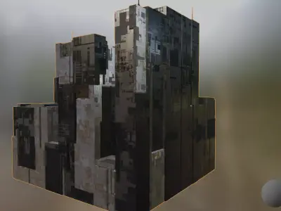 Aprtment Complex - Sci - Fi - Cyberpunk - 4K - Game Ready Model Low-poly 3D model