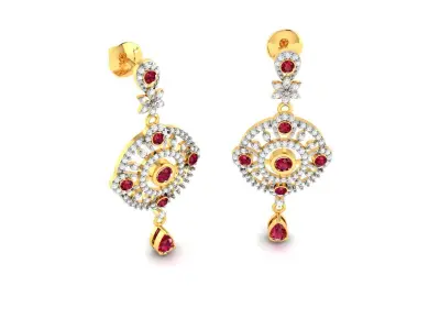 Solitaire Women Earring 3D print model