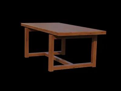 Ainsley Dining Table walnut Low-poly 3D model