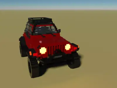 Voxel Jeep Wrangler Low-poly 3D model