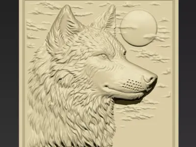 Wolf Head A147 3D print model