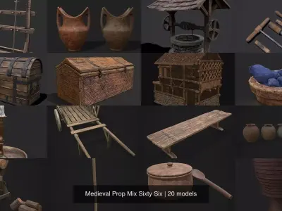 Medieval Prop Mix Sixty Six 3D Model Collection