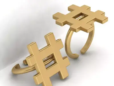 3d-model hashtag ring 3D print model