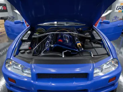 JDM Icon Nissan Skyline GTR R34  The Blue Godzilla 3D model