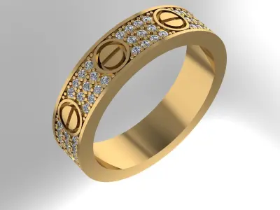 Love Paved Wedding Ring 16 5mm 3D print model
