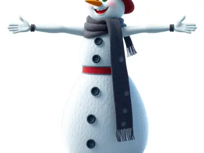 Festive Snowman model pack Low-poly 3D model