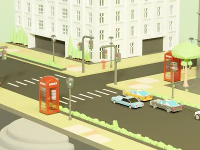 Europe City Isometric Illustration 3D model