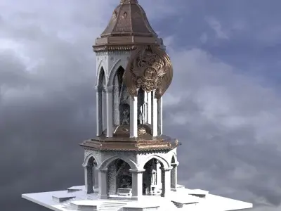 Steampunk Medieval Tower 3D model