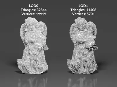 0001-01 Harp Angel 3D print model