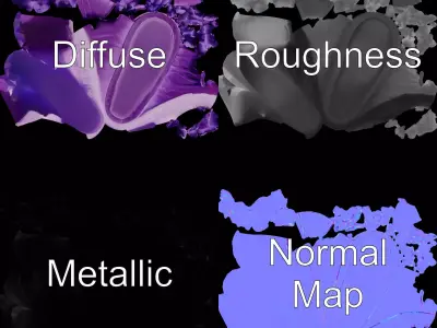 Purple Velvet Slipper model pack Low-poly 3D model