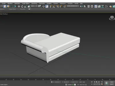 Modern Sofa Low-poly 3D model 5