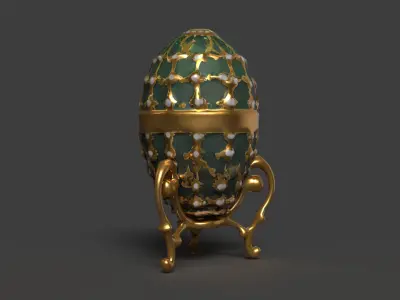 Russian Faberge egg  Low-poly 3D model