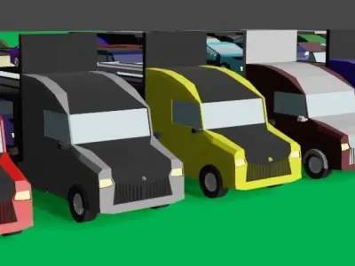 60  Vehicles - Mega Pack - Low-poly cars  trucks  buses  Low-poly 3D model
