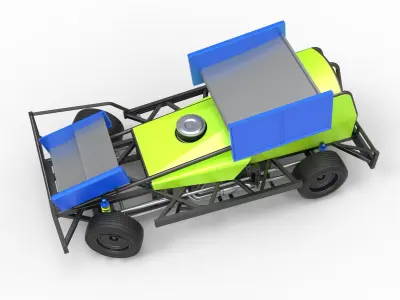 BriSCA F1 Stock Car for Asphalt while turning Scale 1 to 25 3D print model