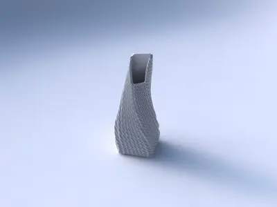 Vase twisted top bent quadratic with bent extruded pattern 3D print model