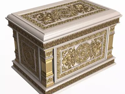 Chest 05 White Low-poly 3D model