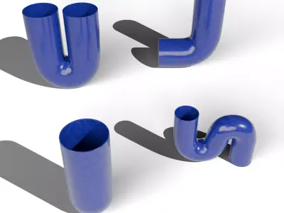 Tube vase collection Low-poly 3D model