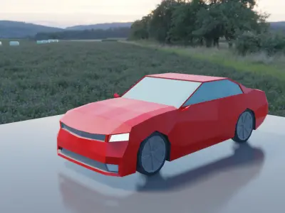 Low Poly Generic Sport Car Low-poly 3D model