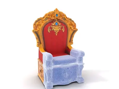 Ornate Royal Throne model pack Low-poly 3D model