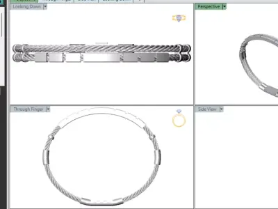 Luxury Braided Cable Bracelet  Modern Jewelry 3D Model STL 3D print model