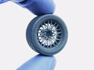 20x10 Rotiform QLB Wheel Hoosier Track Attack Pro Tire 3D print model