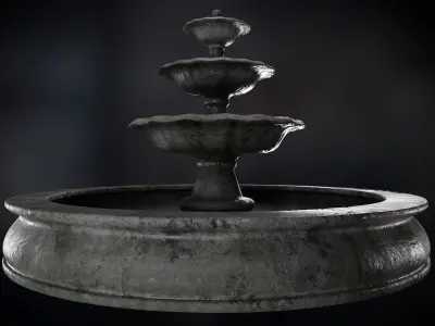 Fountain Low-poly 3D model