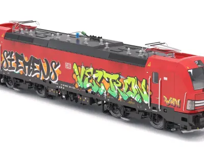 Siemens Vectron DB with Graffiti 3D model