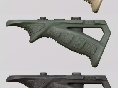 FAB Defense PTK-M Angled Foregrip For Game Low-poly 3D model