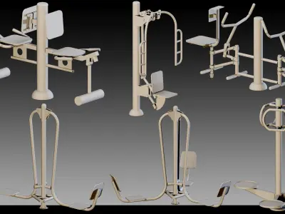 42 Urban Sport Props- Kitbash- High detail 3d models Low-poly 3D model
