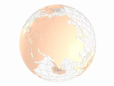 Globe News Skeleton Apricot Color 3D model