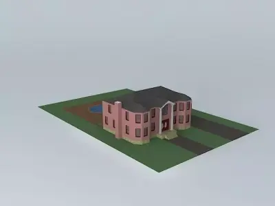 Luxury Brick Mansion Free 3D model